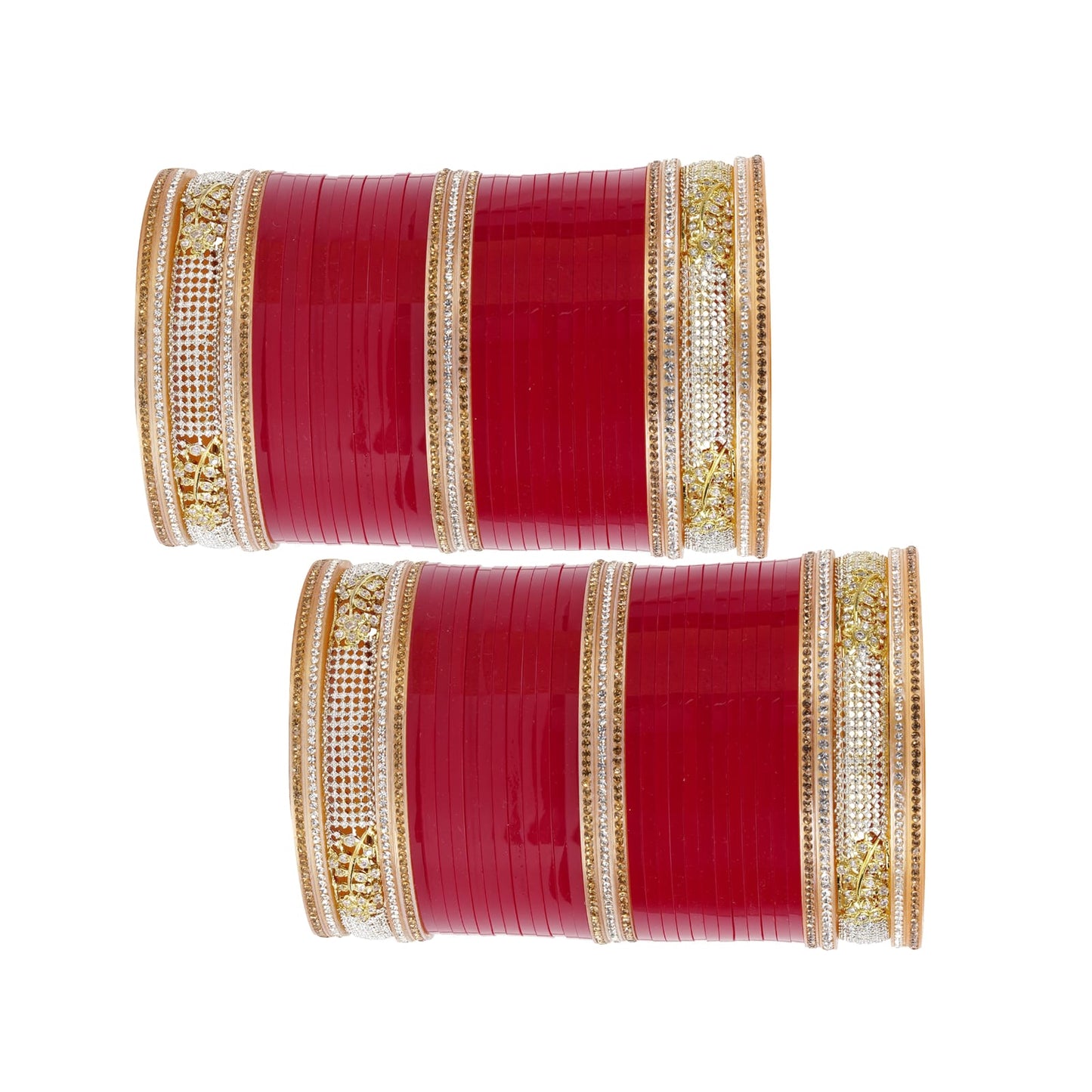 Traditional Bridal bangles with AD Kada