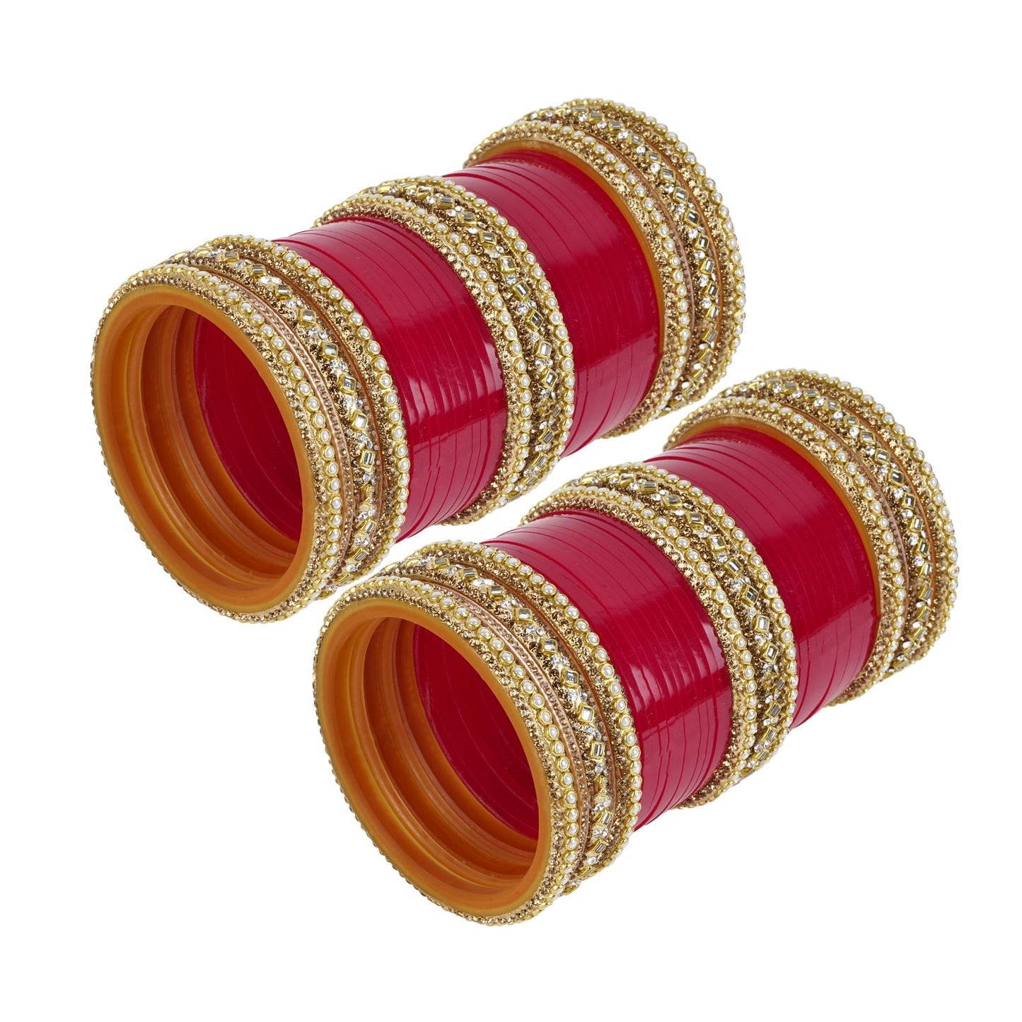 Archu's Bridal Bangles with Pearl tuned Kundan Kada