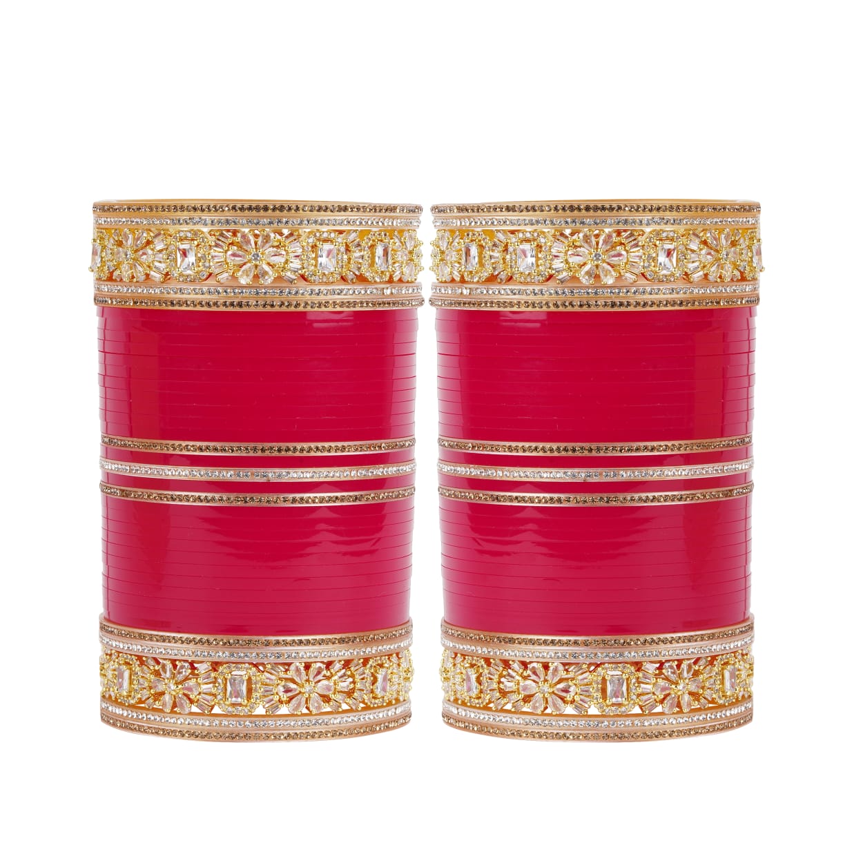 Antique bridal bangles Double reverse AD stone