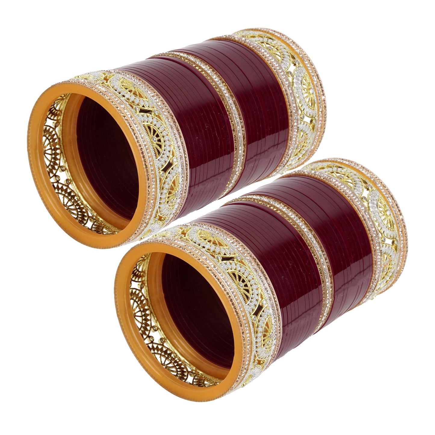 Bridal Chura with semicircle designed AD