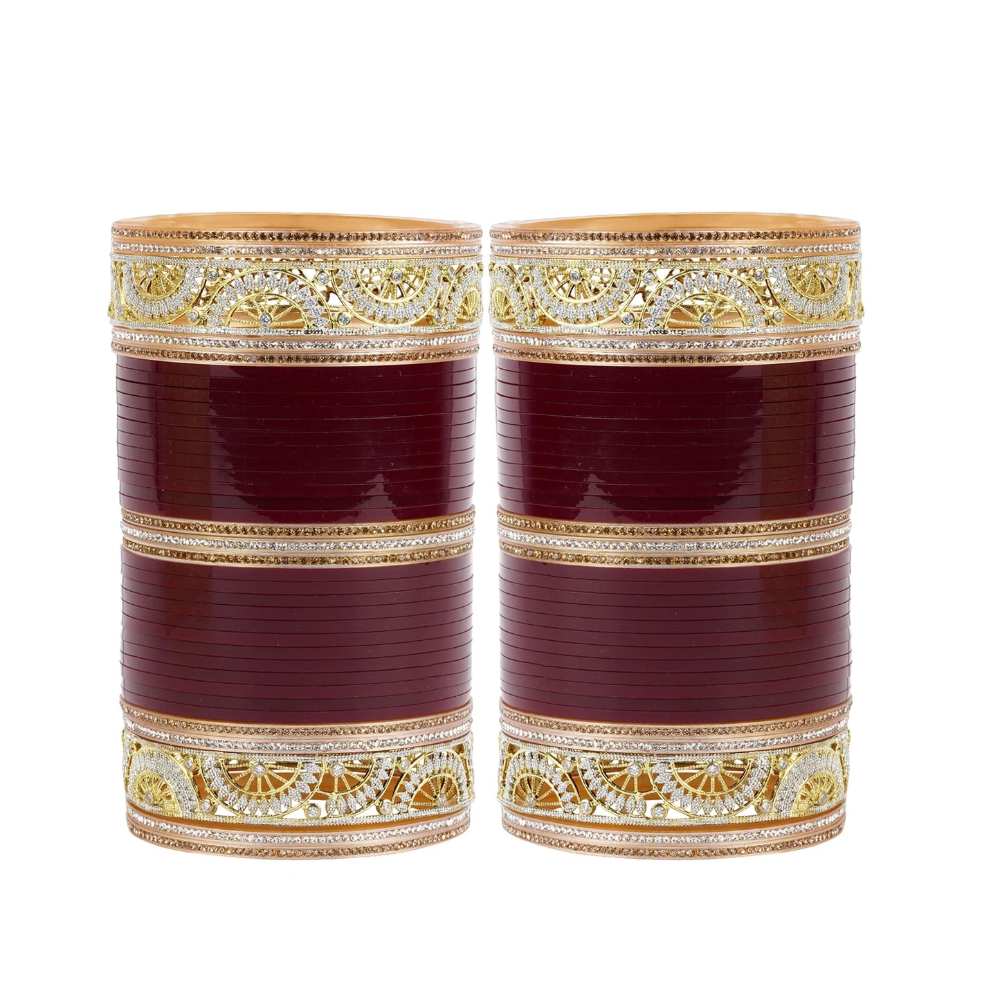 Bridal Chura with semicircle designed AD