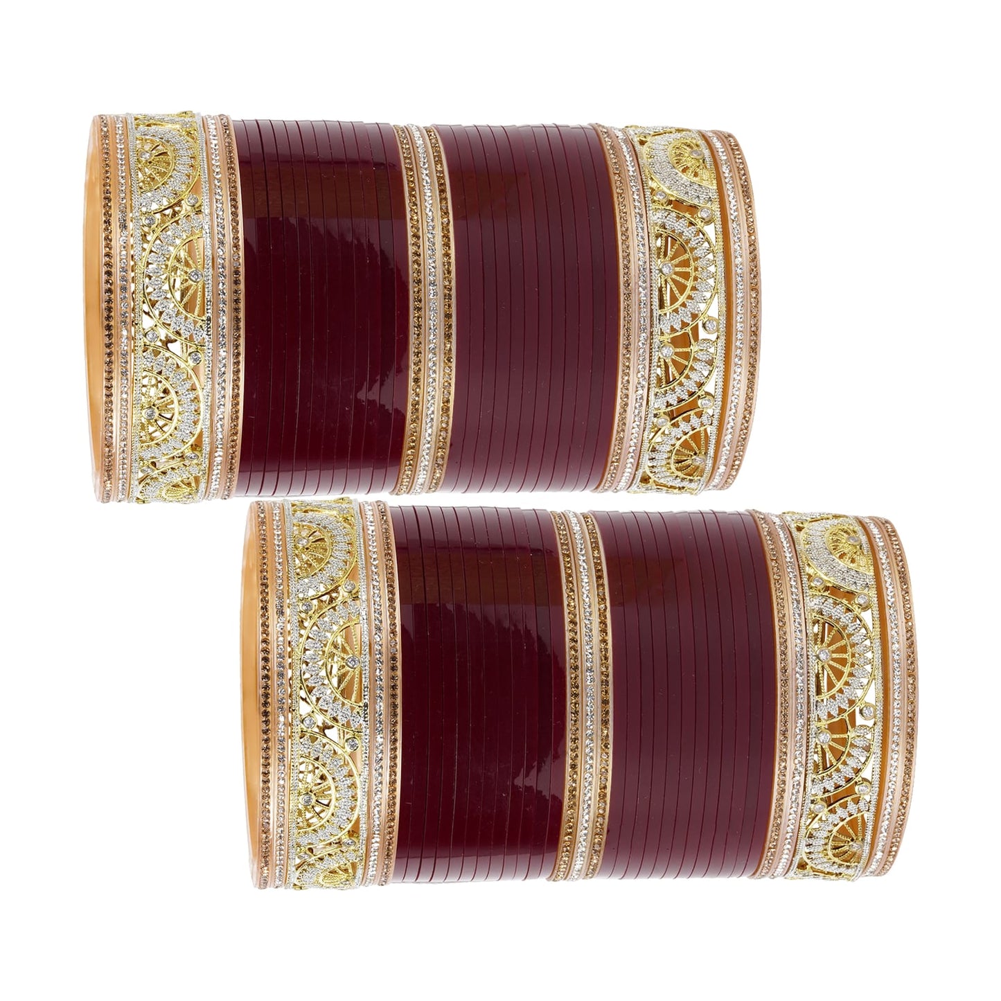 Bridal Chura with semicircle designed AD