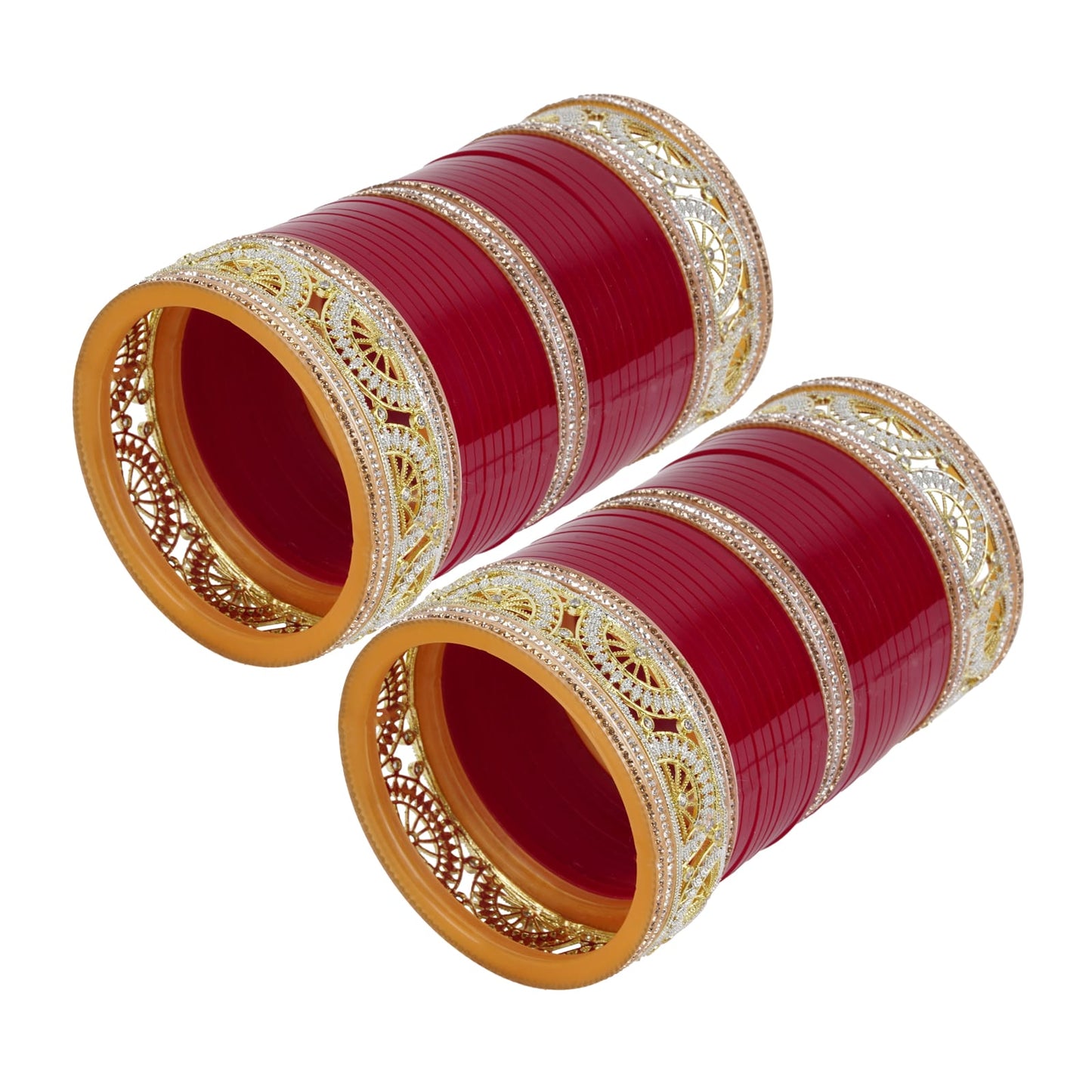 Bridal Chura with semicircle designed AD
