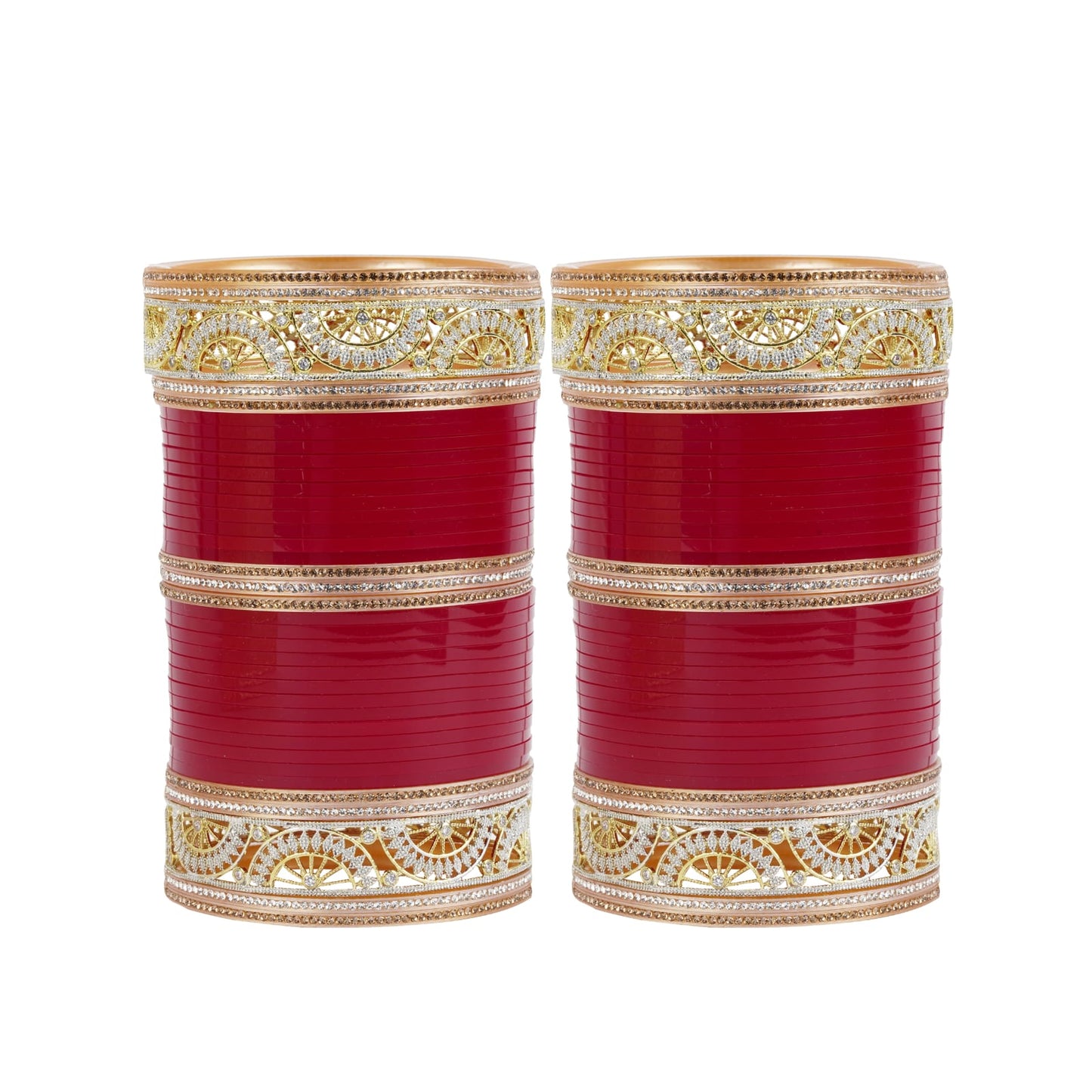 Bridal Chura with semicircle designed AD