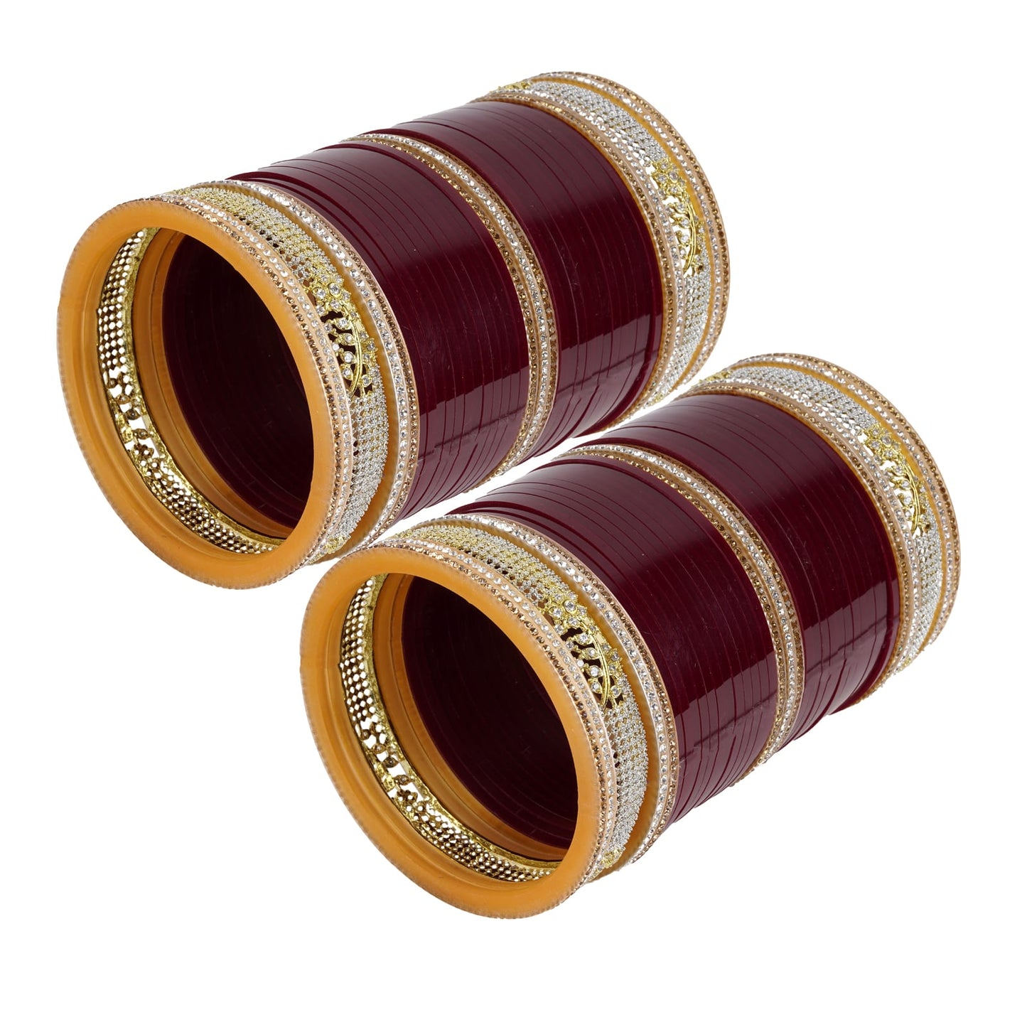 Traditional Bridal bangles with AD Kada