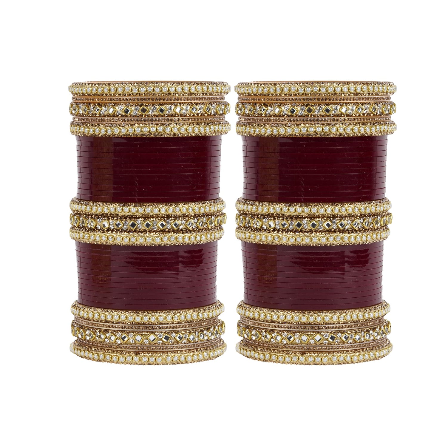 Archu's Bridal Bangles with Pearl tuned Kundan Kada