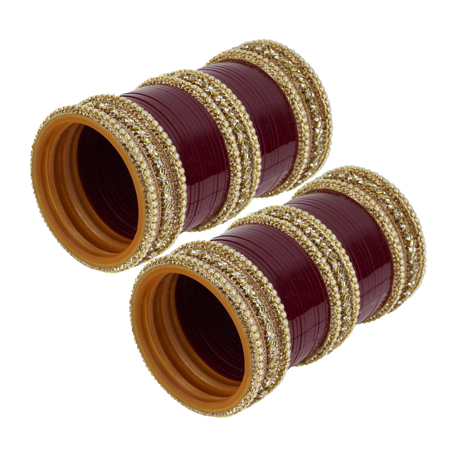 Archu's Bridal Bangles with Pearl tuned Kundan Kada