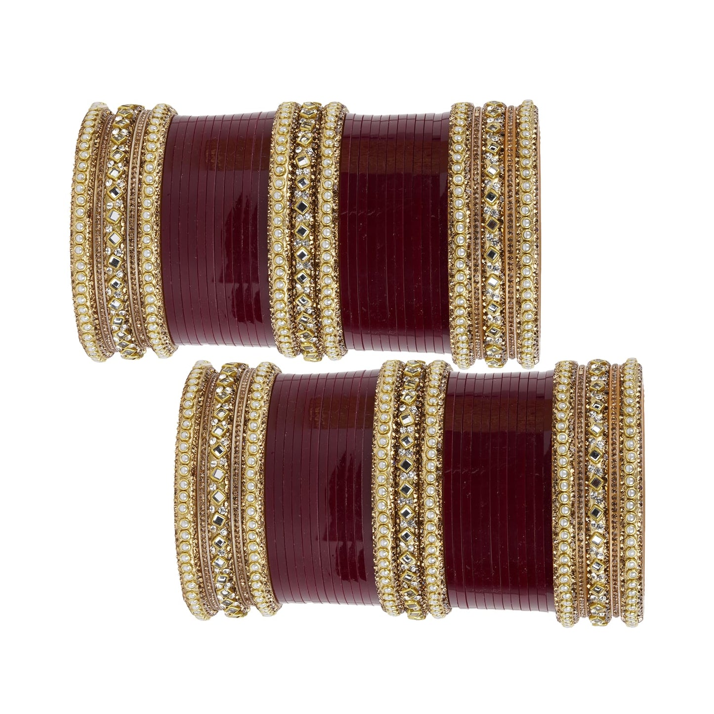 Archu's Bridal Bangles with Pearl tuned Kundan Kada