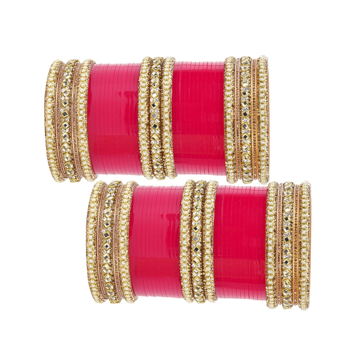 Archu's Bridal Bangles with Pearl tuned Kundan Kada