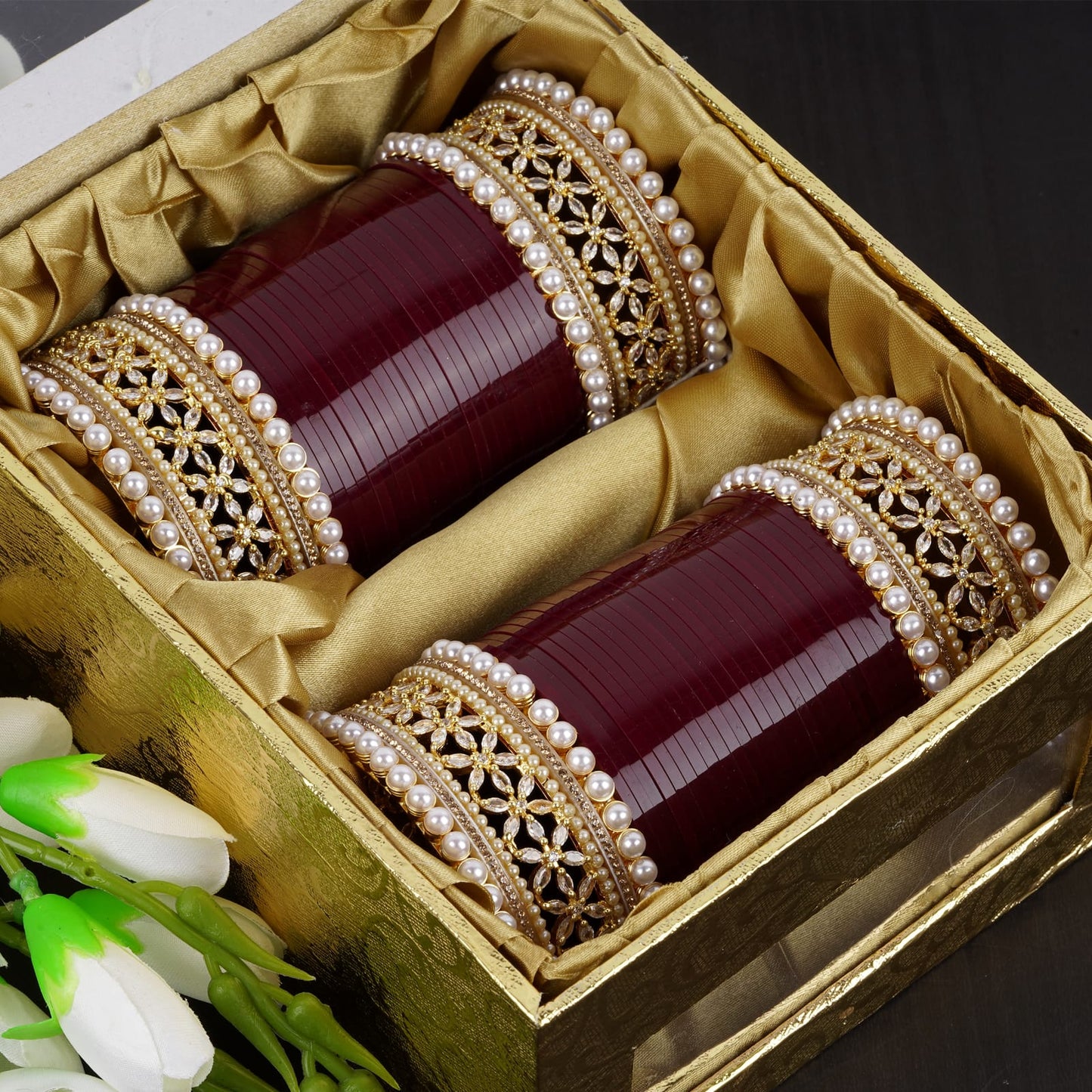 Premium Bridal Bangles with Reverse AD