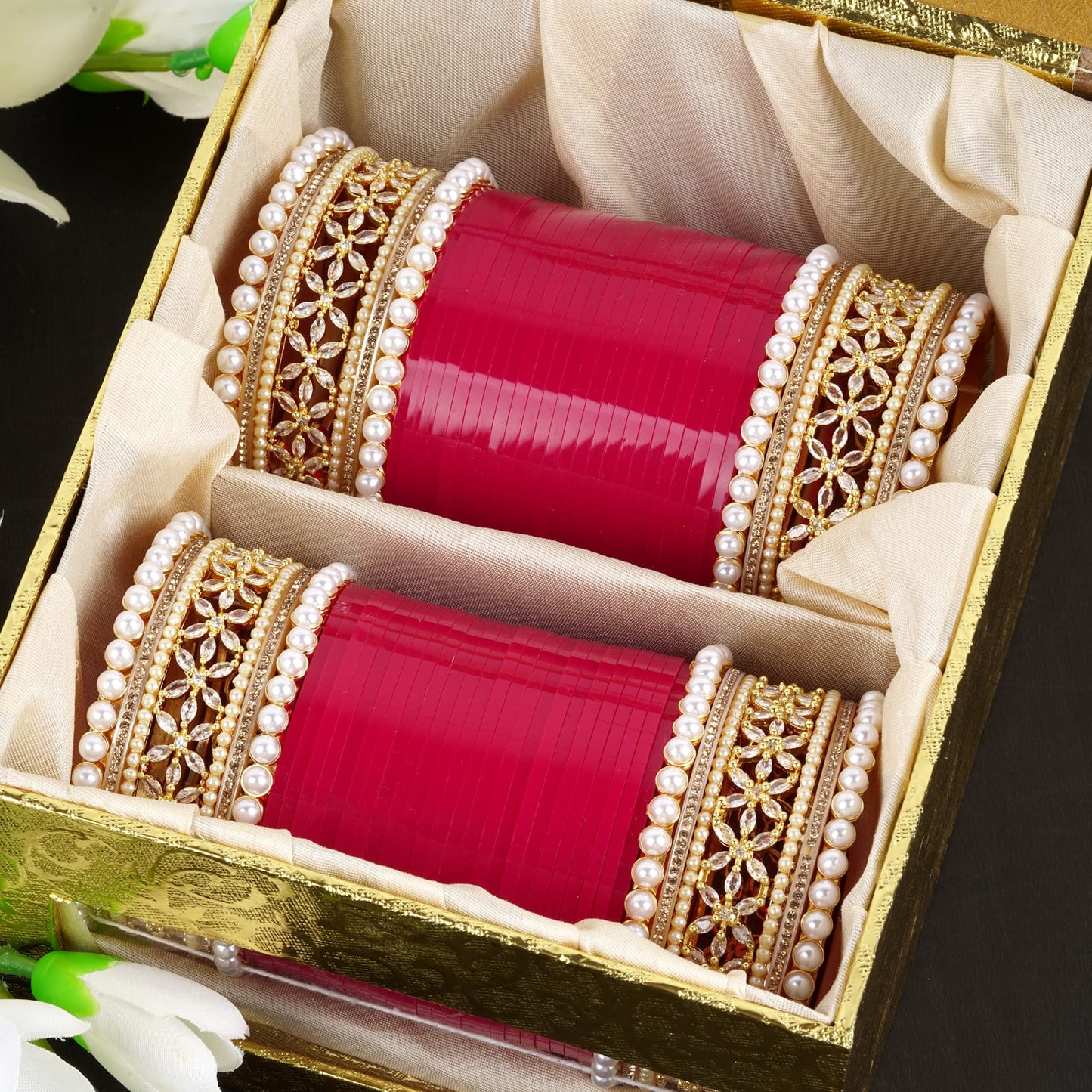 Premium Bridal Bangles with Reverse AD
