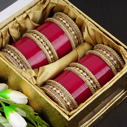 Archu's  Bridal Bangles with  Premium Kundan Kada