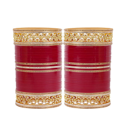 Premium Bridal Bangles with  Flowers AD tuned