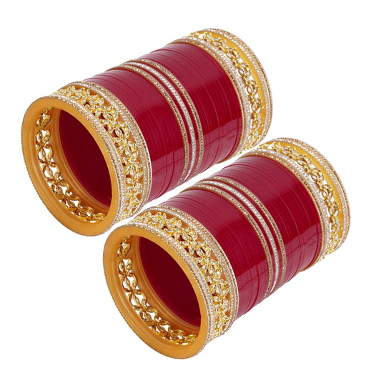 Premium Bridal Bangles with  Flowers AD tuned