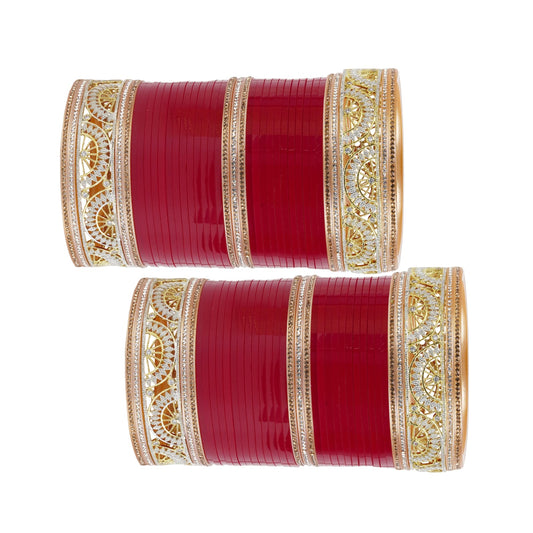 Bridal Chura with semicircle designed  AD