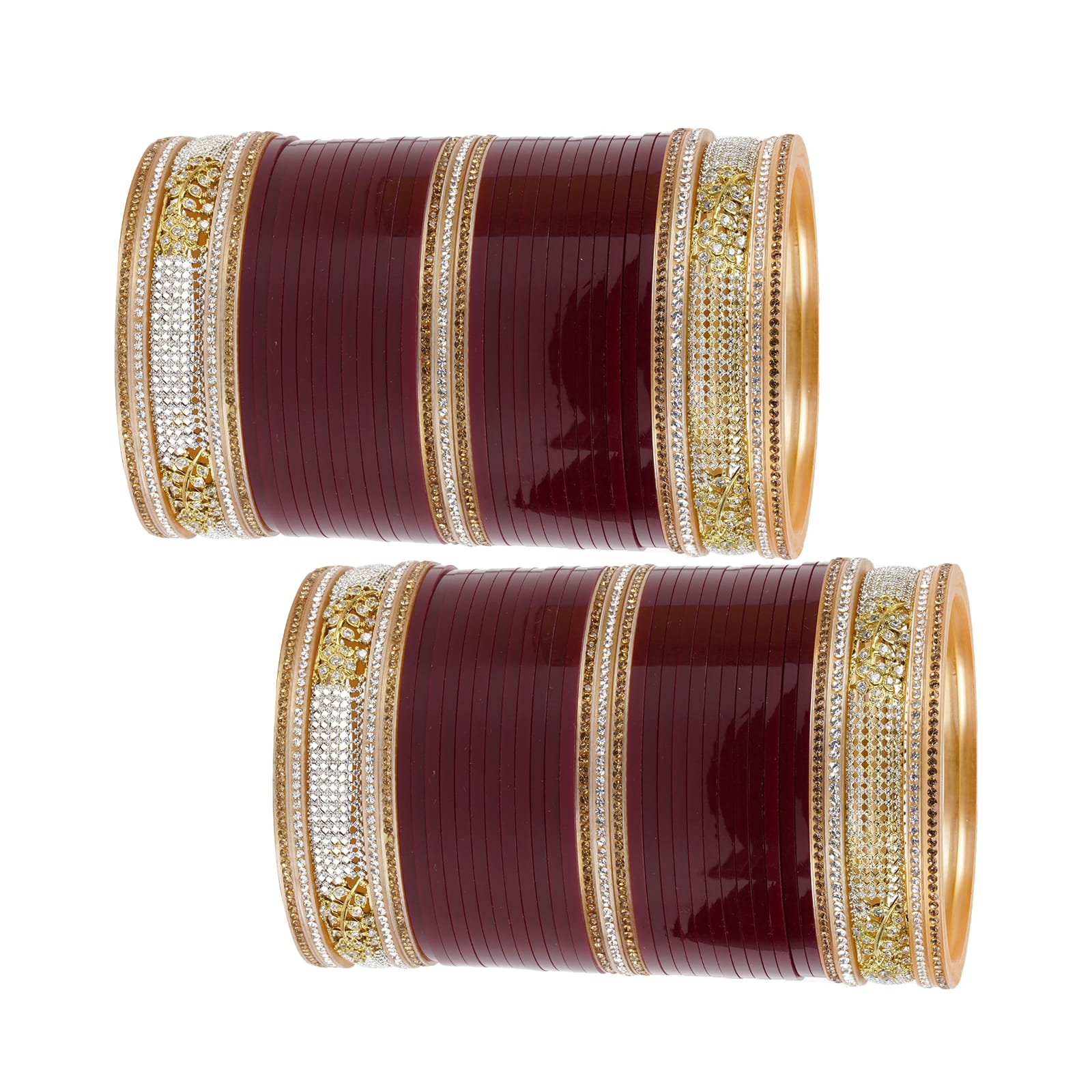 Traditional Bridal bangles with AD Kada