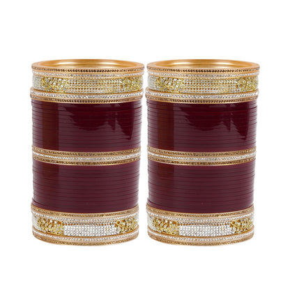 Traditional Bridal bangles with AD Kada