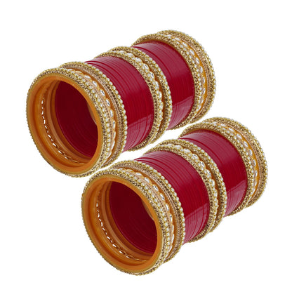 Archu's  Bridal Bangles with  Premium Kundan Kada