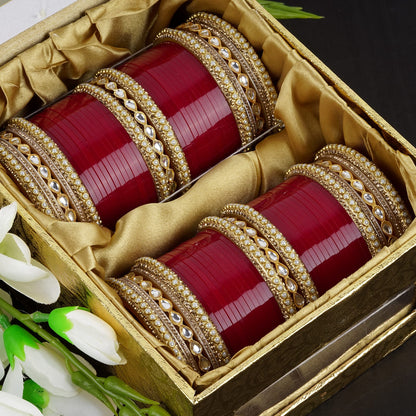 Archu's  Bridal Bangles with  Premium Kundan Kada
