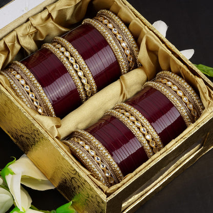 Archu's  Bridal Bangles with  Premium Kundan Kada