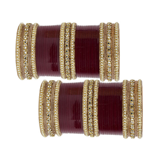 Archu's  Bridal Bangles with  Pearl tuned Kundan Kada