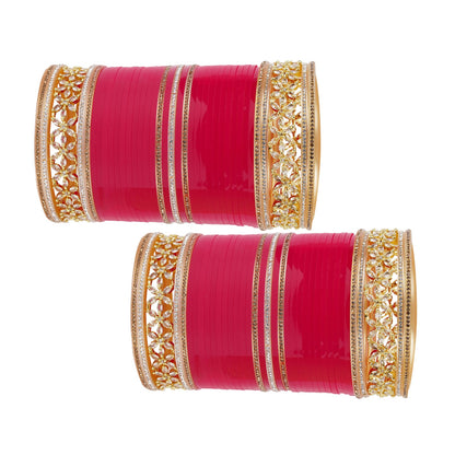 Premium Bridal Bangles with  Flowers AD tuned
