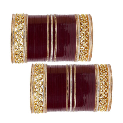 Premium Bridal Bangles with  Flowers AD tuned