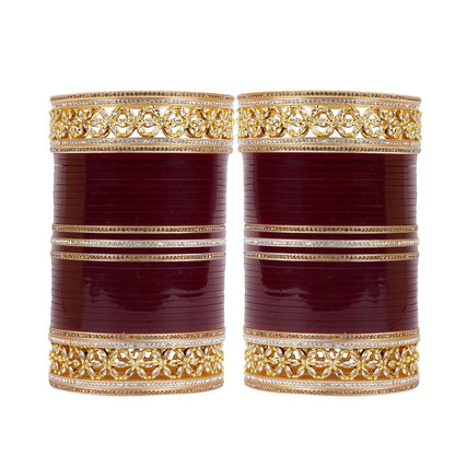Premium Bridal Bangles with  Flowers AD tuned