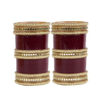 Close-up of AD stone bridal bangles