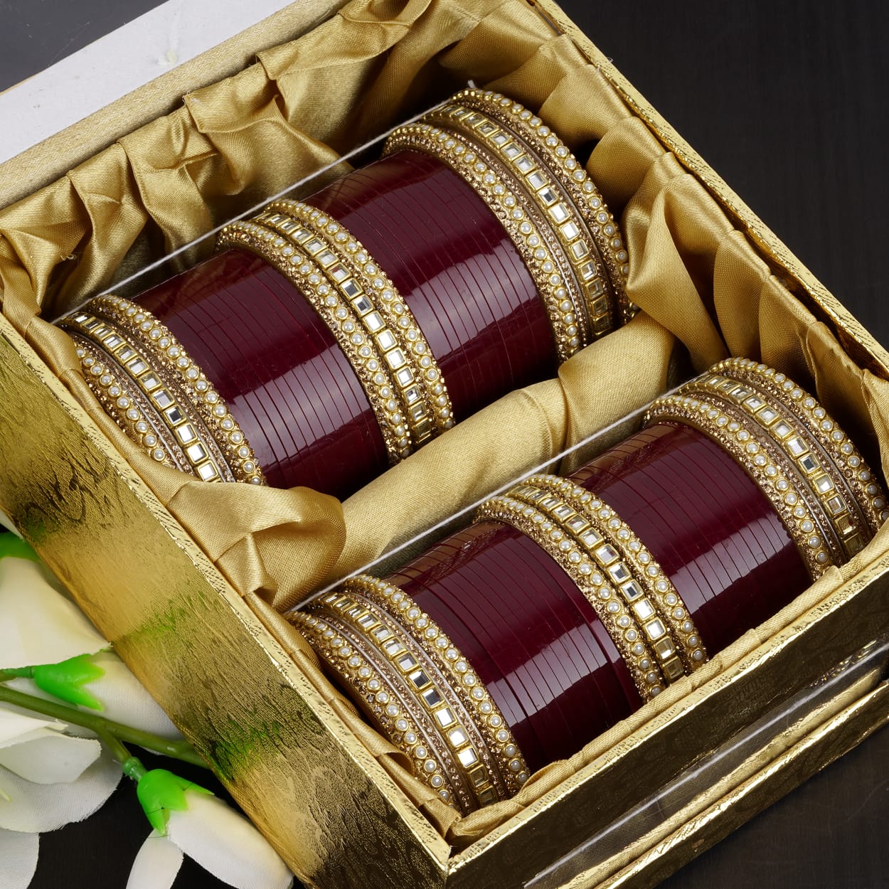 Shiny bridal kada-style bangles
