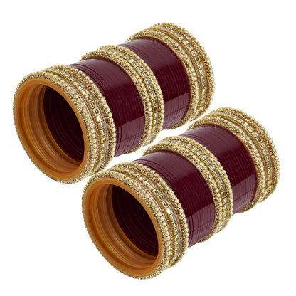 Top view of ethnic AD bangles set