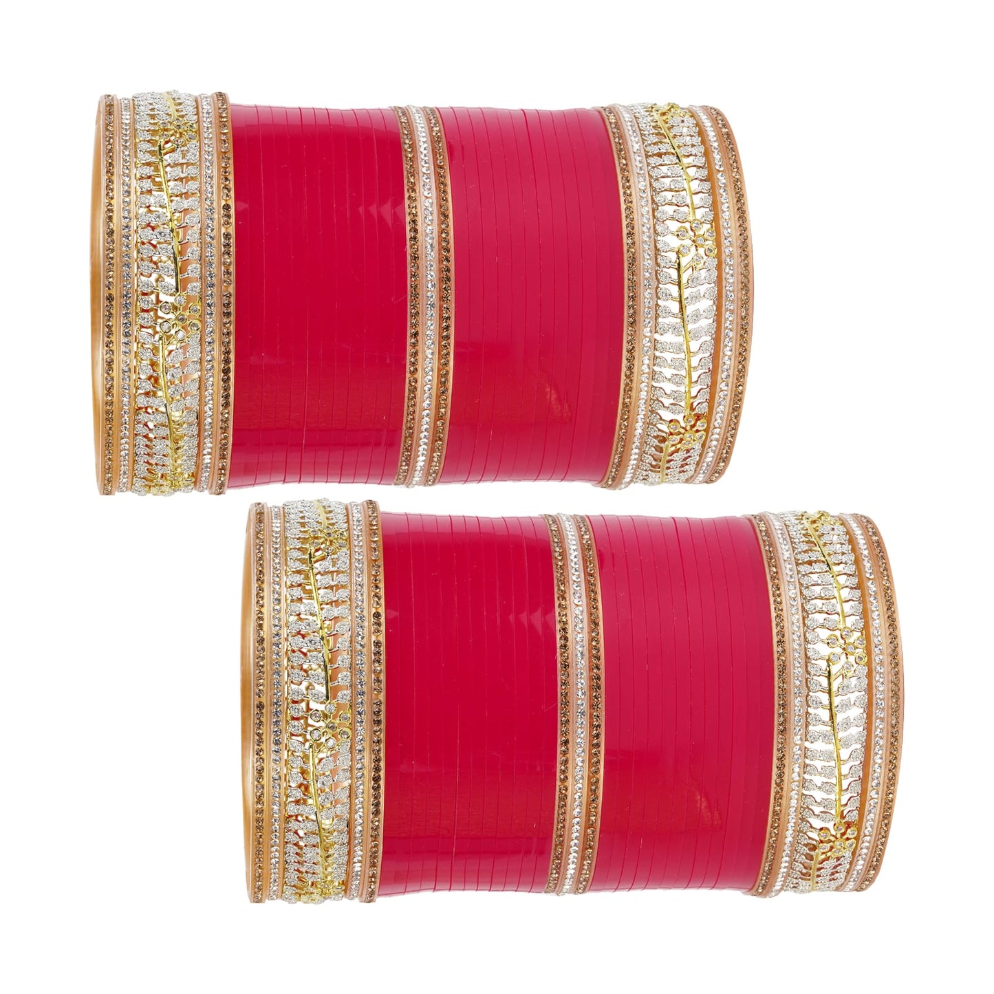 Glossy red and maroon bangles with AD stones