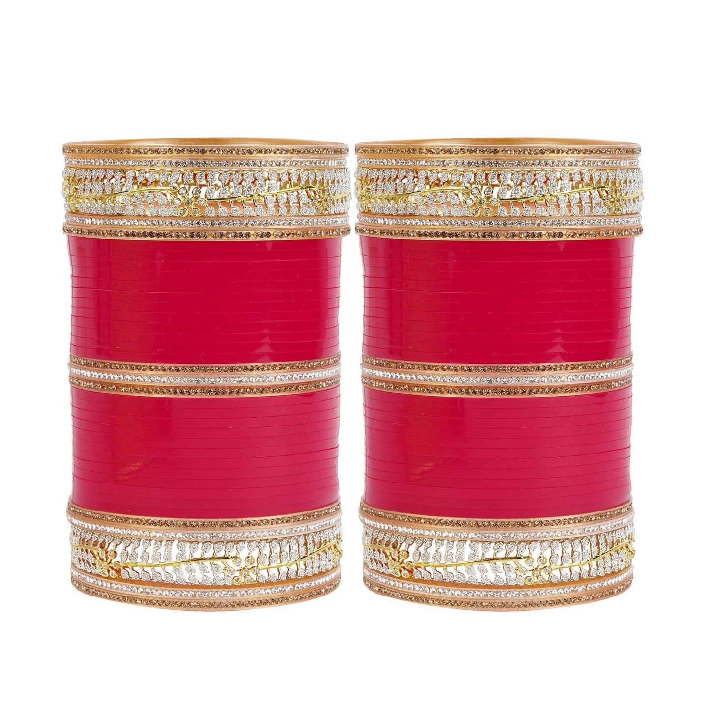 Traditional wedding chura with leaf style accents