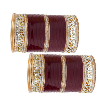 maroon bridal chura