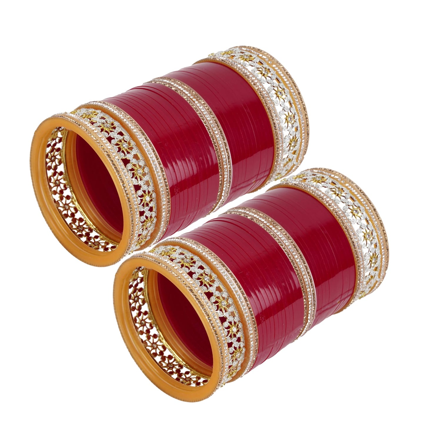 gold floral chura design