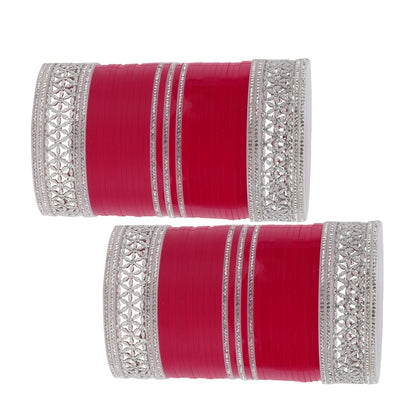 Side view of traditional red bridal chura