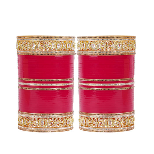 Gold detailing on bridal chura